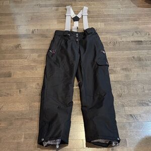 Girls Firefly Black Snow Pants with Removable Suspenders